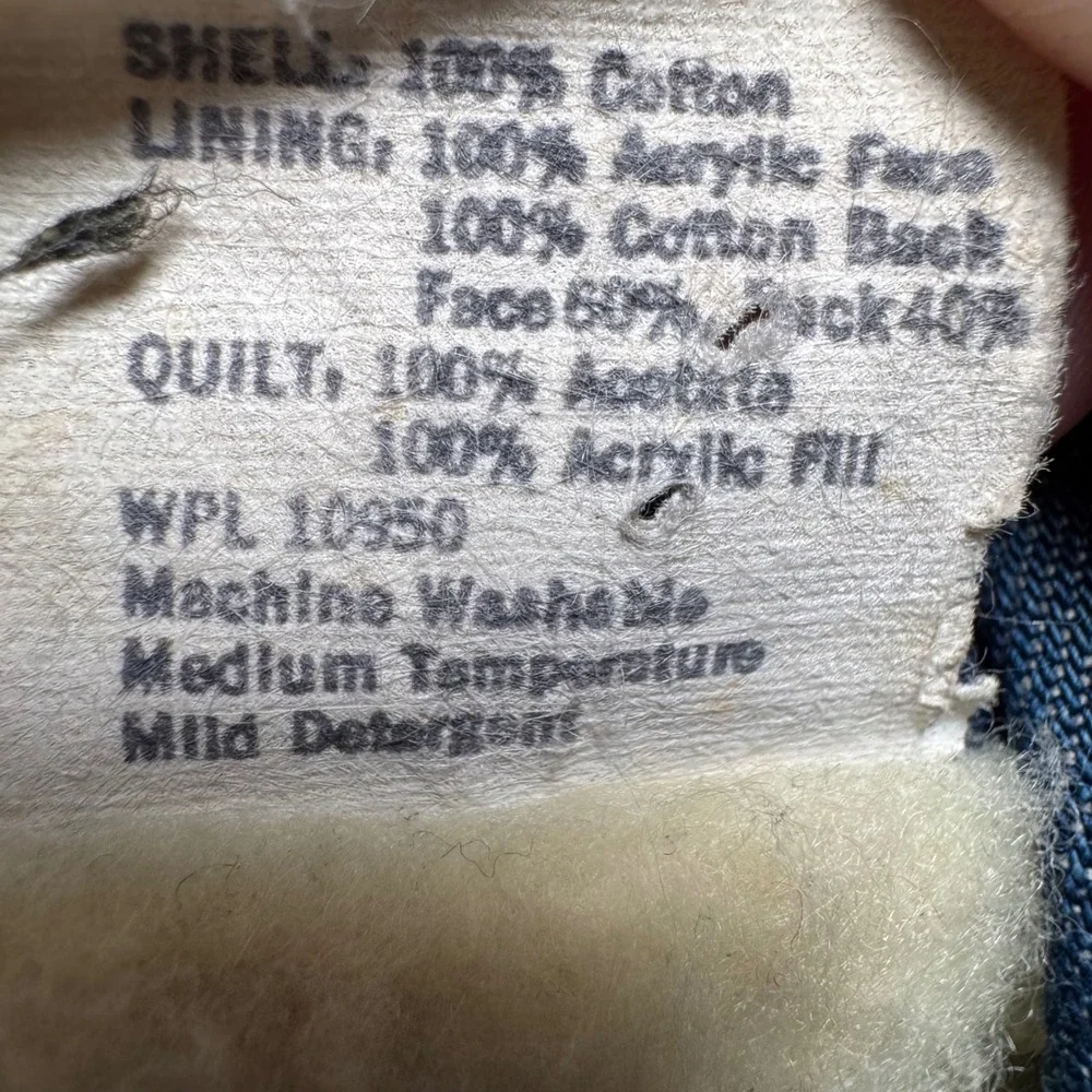 Vintage REDWOOD‎ XLT Sherpa Lined Denim Jacket Workwear Faded Blue Heavyweight